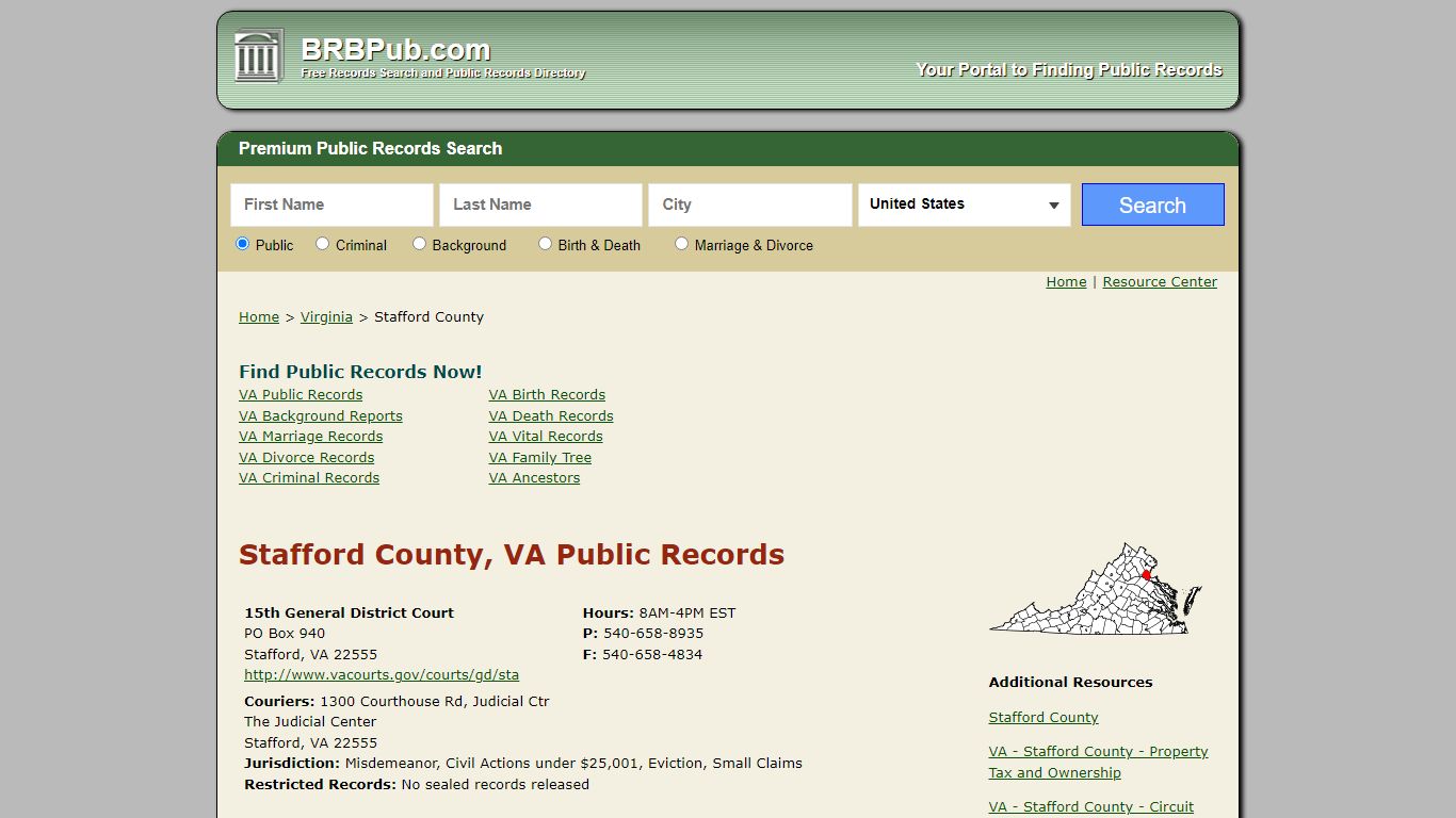 Stafford County Public Records | Search Virginia ...